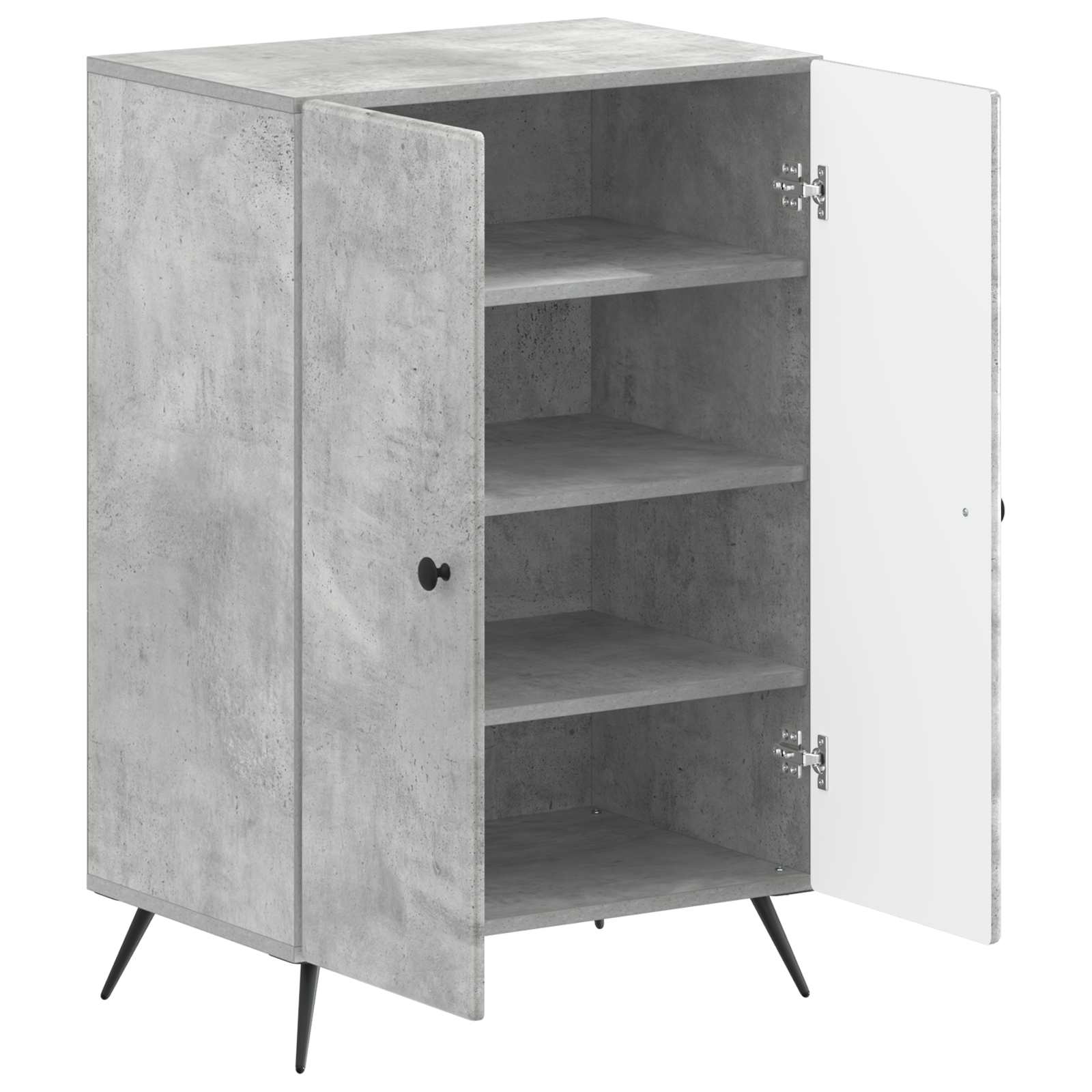 Schoenenkast BREDA 59,5 x 39,5 x 90 cm Bewerkt hout Betongrijs