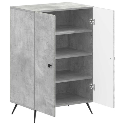 Schoenenkast BREDA 59,5 x 39,5 x 90 cm Bewerkt hout Betongrijs
