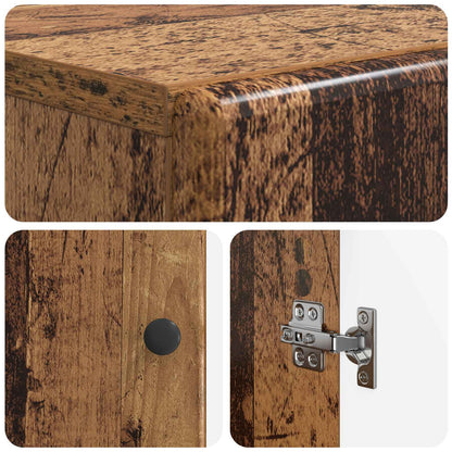 Schoenenkast BREDA 59,5 x 39,5 x 90 cm Bewerkt hout Oud hout