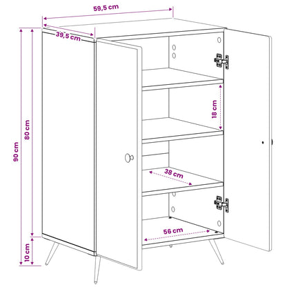 Schoenenkast BREDA 59,5 x 39,5 x 90 cm Bewerkt hout Oud hout