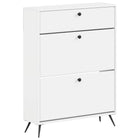 Schoenenkast Breda 78x24x103 cm bewerkt hout wit