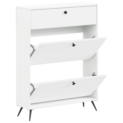 Schoenenkast BREDA 78 x 24 x 103 cm Bewerkt hout Wit