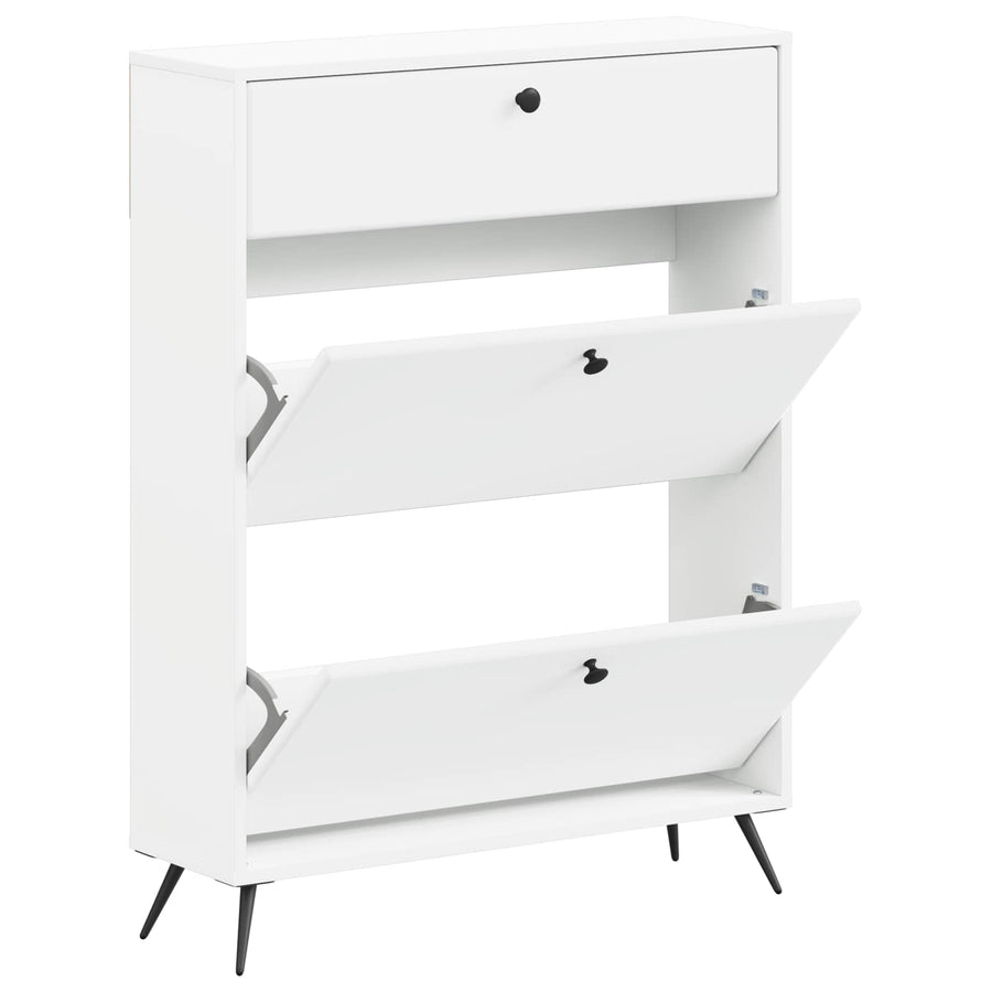 Schoenenkast BREDA 78 x 24 x 103 cm Bewerkt hout Wit