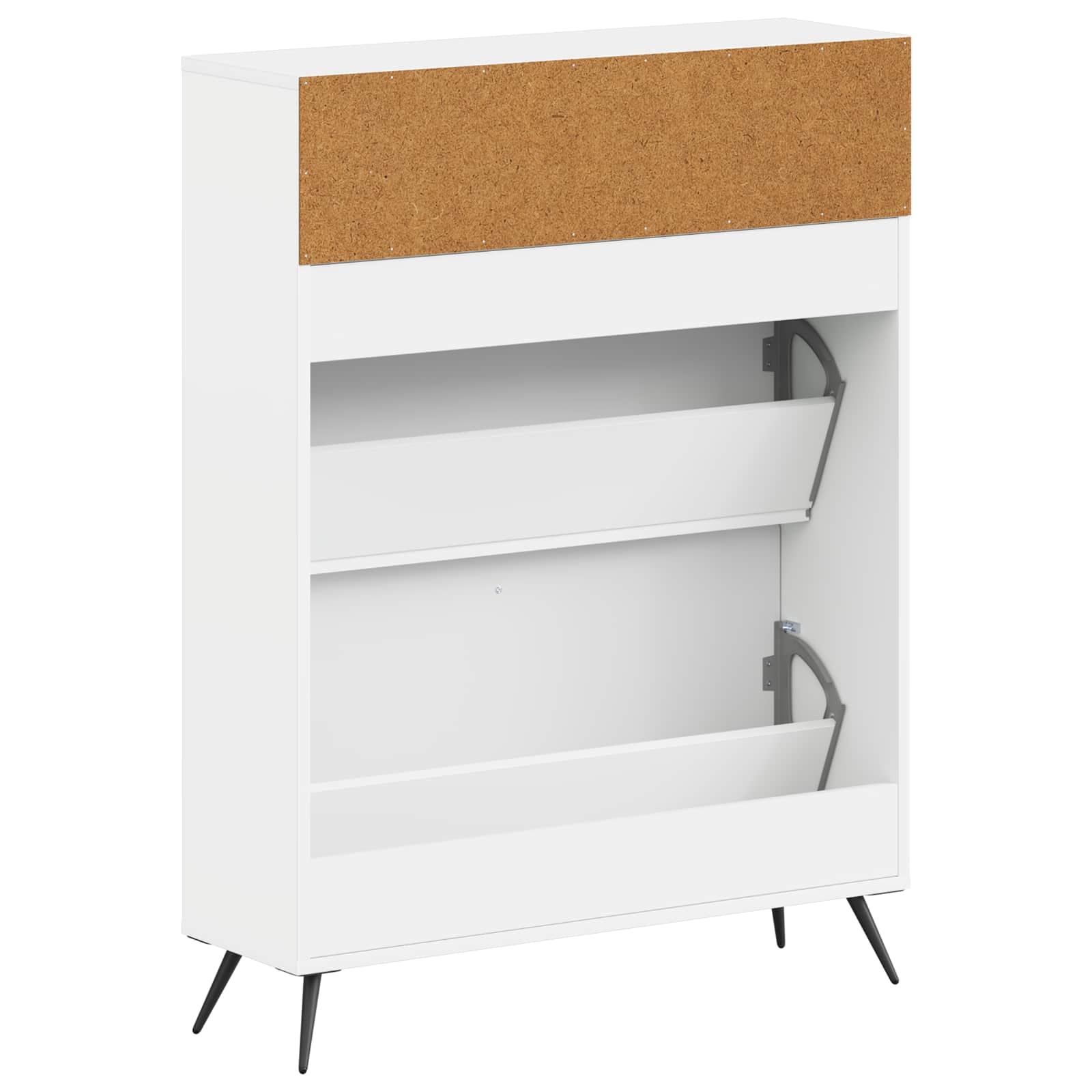 Schoenenkast BREDA 78 x 24 x 103 cm Bewerkt hout Wit