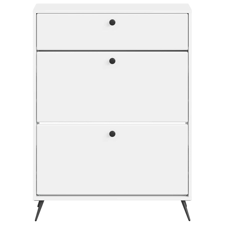 Schoenenkast BREDA 78 x 24 x 103 cm Bewerkt hout Wit