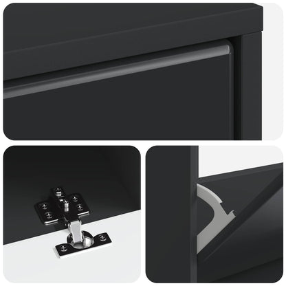 Schoenenkast BREDA 78 x 24 x 103 cm Bewerkt hout Zwart