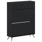 Schoenenkast Breda 78x24x103 cm zwart bewerkt hout