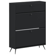 Schoenenkast Breda 78x24x103 cm zwart bewerkt hout