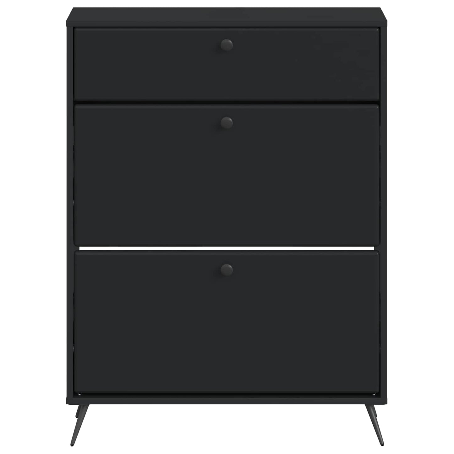 Schoenenkast BREDA 78 x 24 x 103 cm Bewerkt hout Zwart