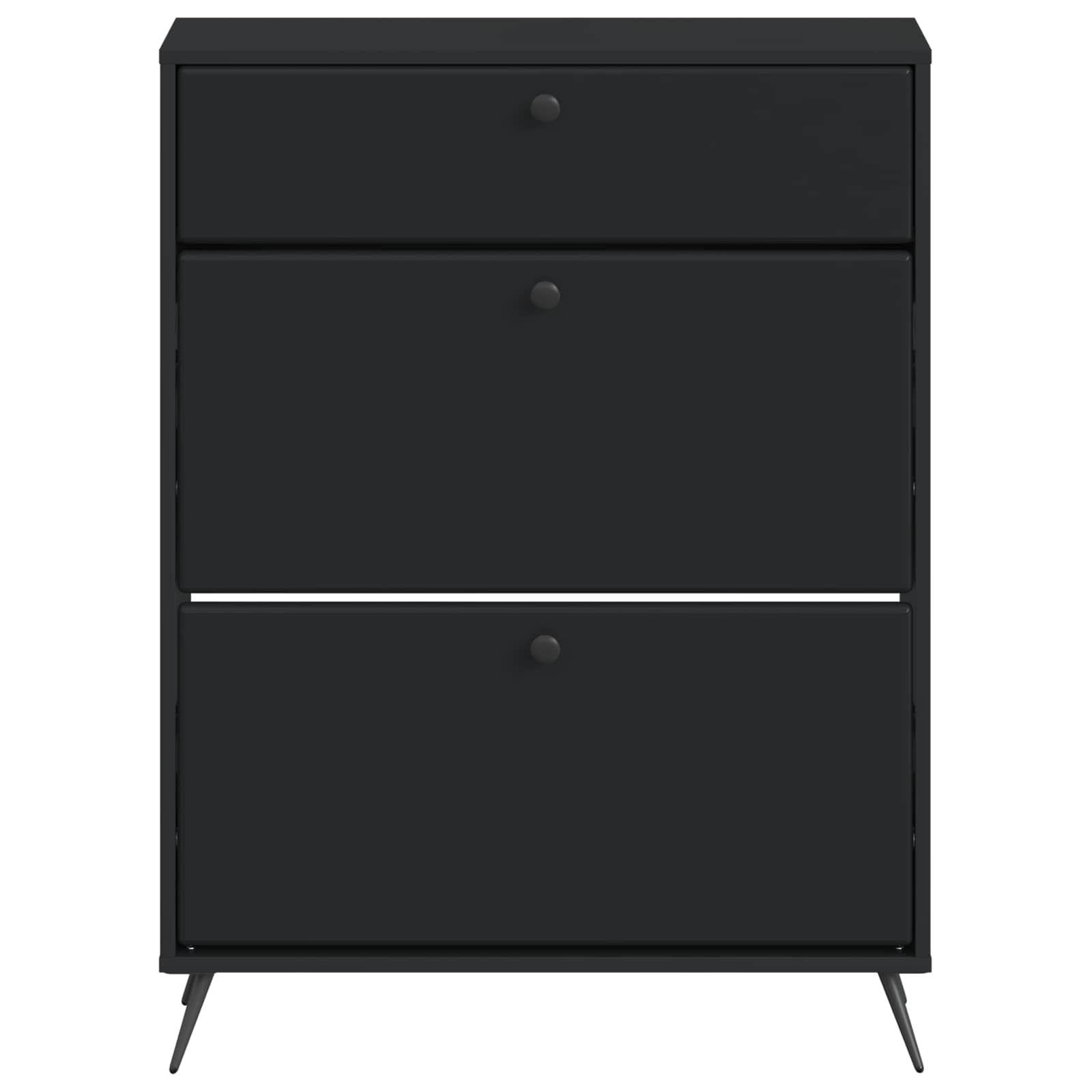 Schoenenkast BREDA 78 x 24 x 103 cm Bewerkt hout Zwart