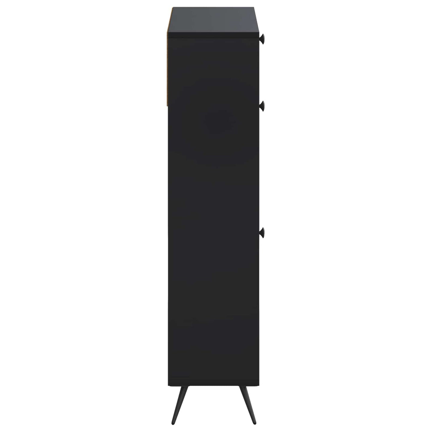 Schoenenkast BREDA 78 x 24 x 103 cm Bewerkt hout Zwart