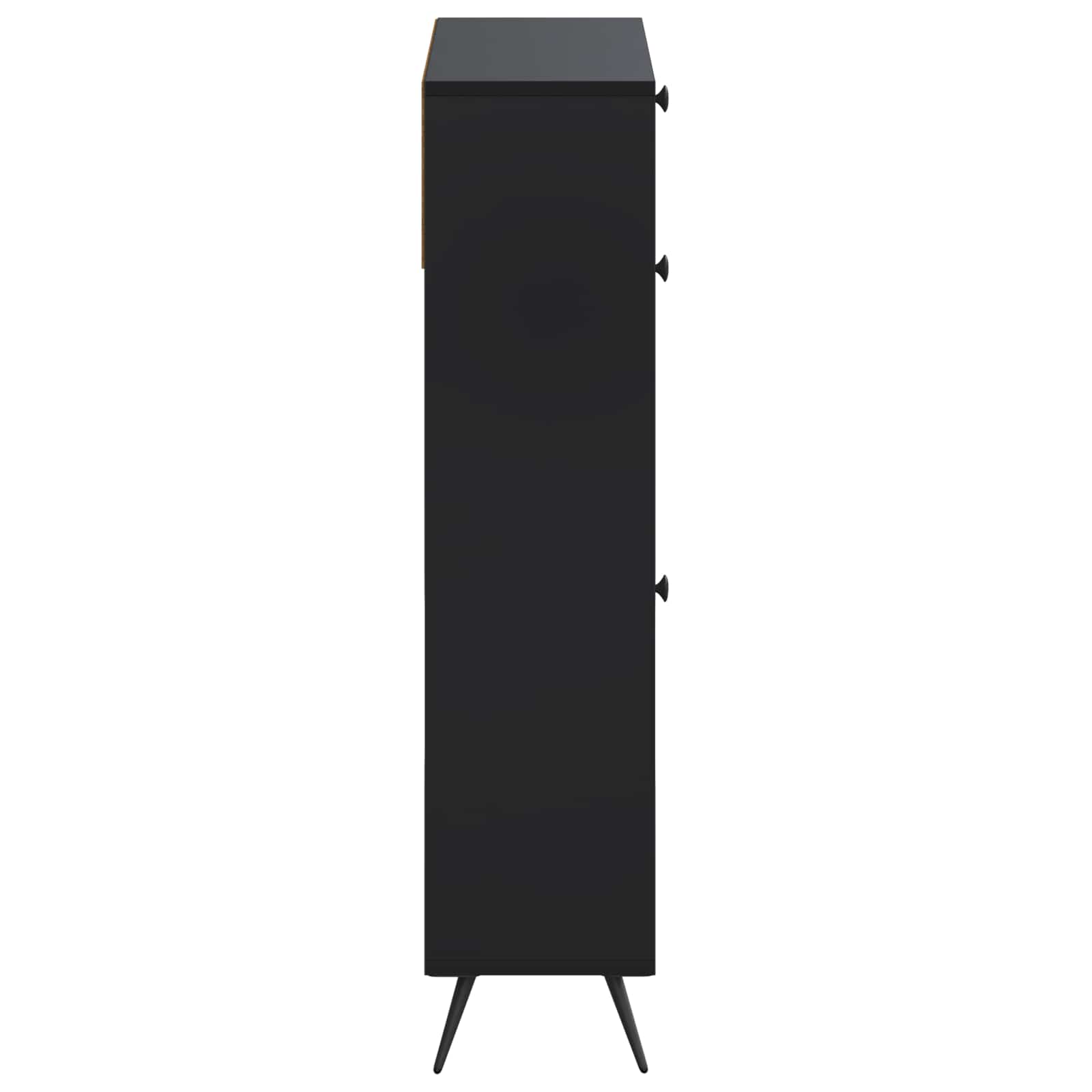 Schoenenkast BREDA 78 x 24 x 103 cm Bewerkt hout Zwart