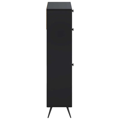 Schoenenkast BREDA 78 x 24 x 103 cm Bewerkt hout Zwart