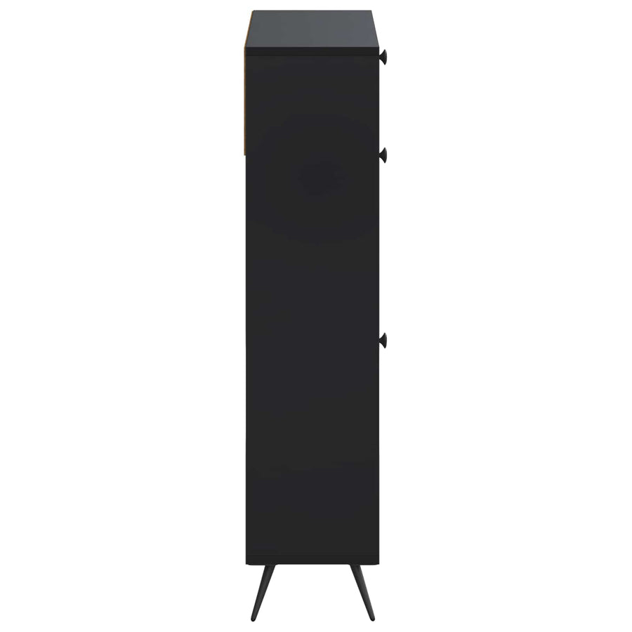 Schoenenkast BREDA 78 x 24 x 103 cm Bewerkt hout Zwart