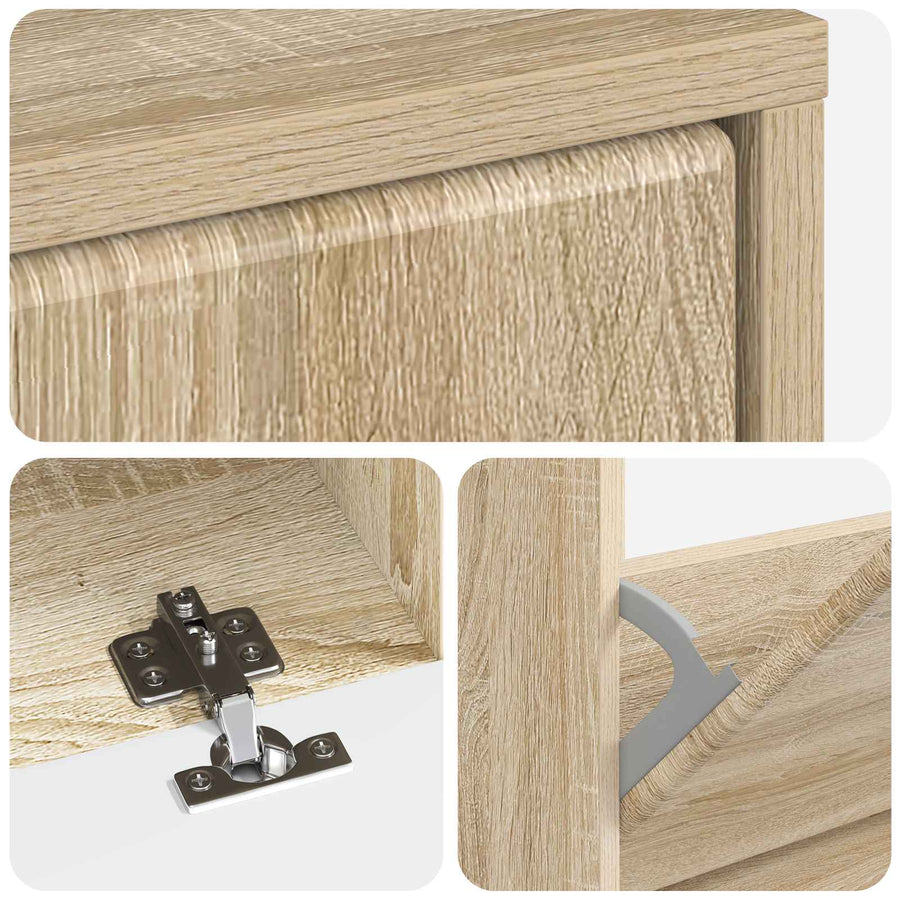 Schoenenkast BREDA 78 x 24 x 103 cm Bewerkt hout Sonoma Eiken