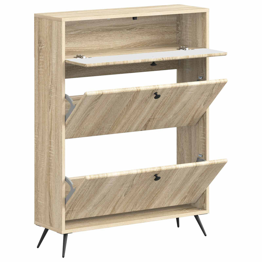Schoenenkast BREDA 78 x 24 x 103 cm Bewerkt hout Sonoma Eiken