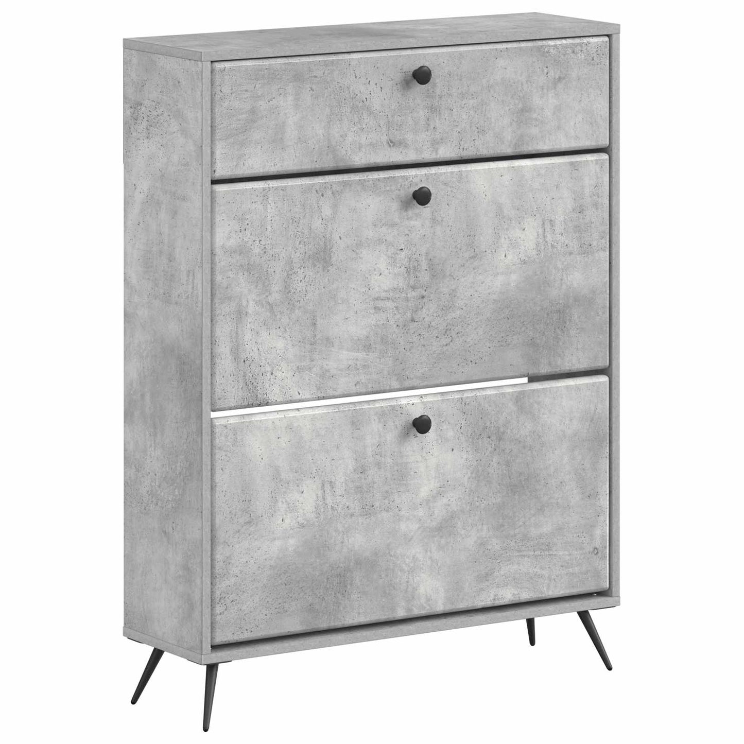 Schoenenkast BREDA 78 x 24 x 103 cm Bewerkt hout Betongrijs