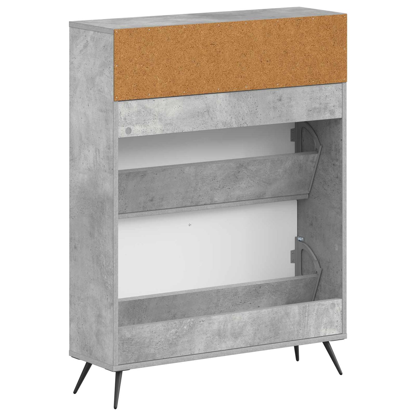 Schoenenkast BREDA 78 x 24 x 103 cm Bewerkt hout Betongrijs
