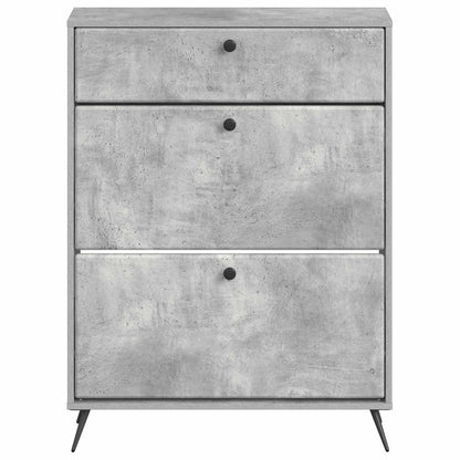 Schoenenkast BREDA 78 x 24 x 103 cm Bewerkt hout Betongrijs