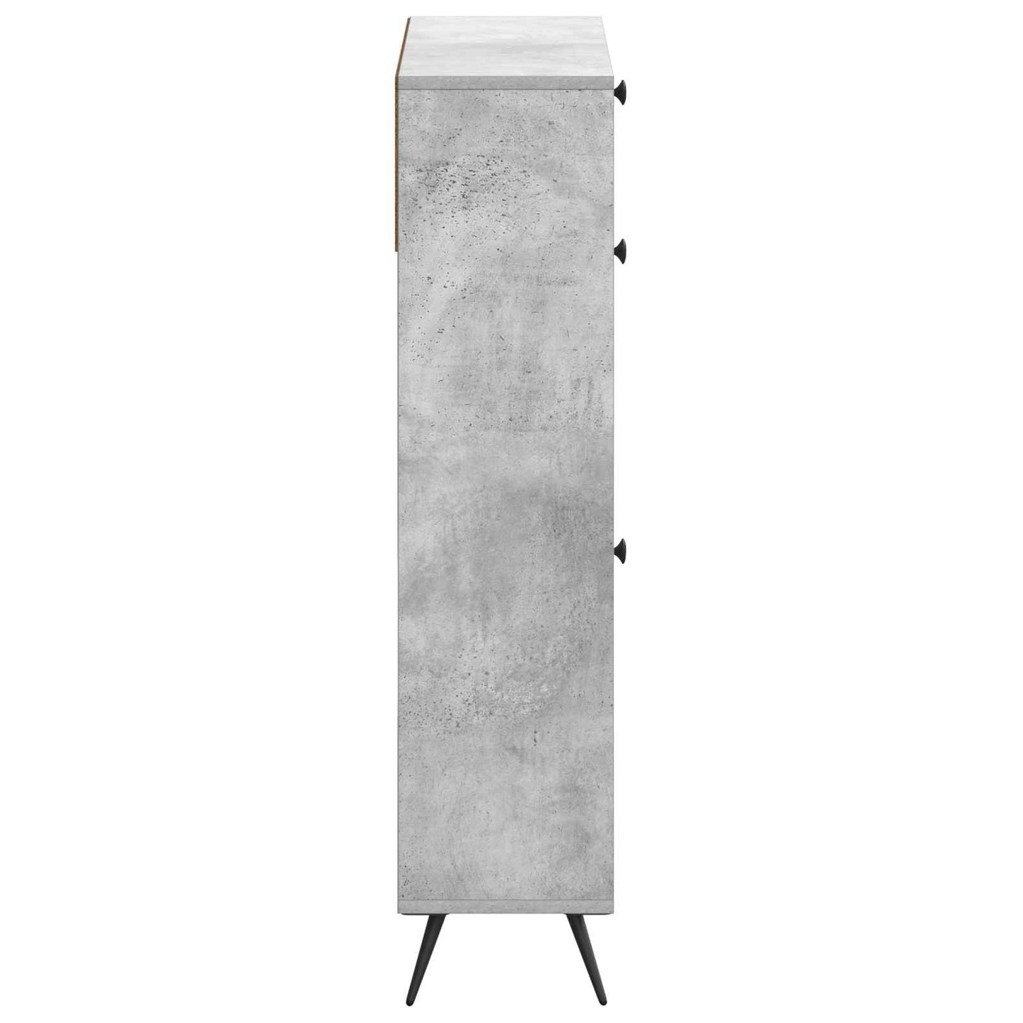 Schoenenkast BREDA 78 x 24 x 103 cm Bewerkt hout Betongrijs