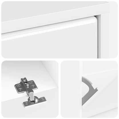 Schoenenkast BREDA 78 x 24 x 103 cm Bewerkt hout Hoogglans Wit