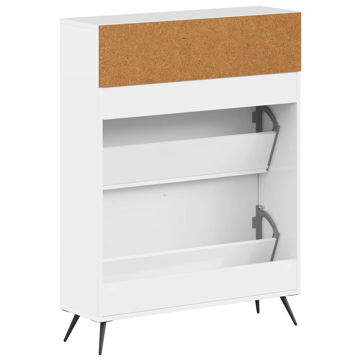 Schoenenkast BREDA 78 x 24 x 103 cm Bewerkt hout Hoogglans Wit