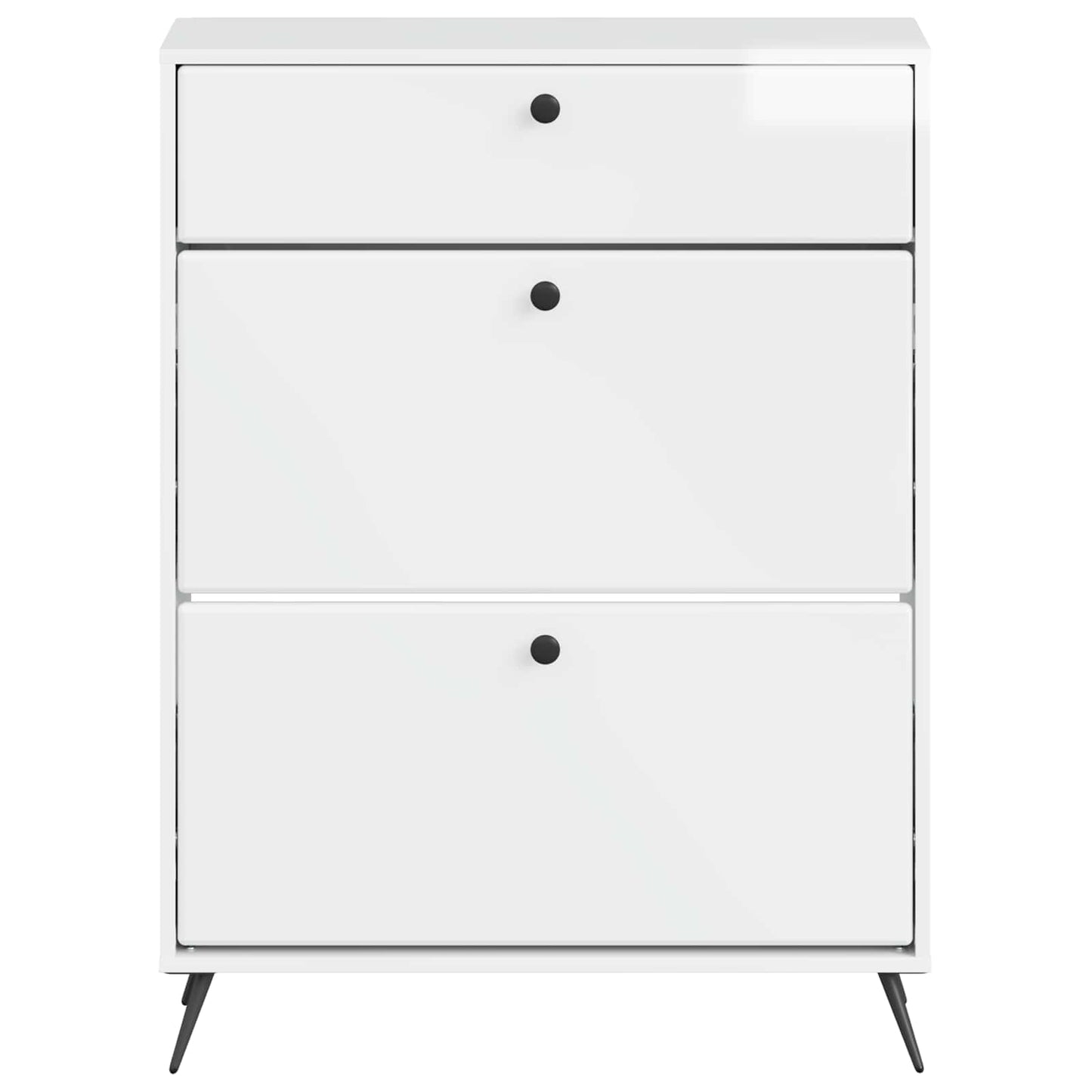 Schoenenkast BREDA 78 x 24 x 103 cm Bewerkt hout Hoogglans Wit