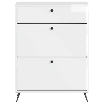 Schoenenkast BREDA 78 x 24 x 103 cm Bewerkt hout Hoogglans Wit