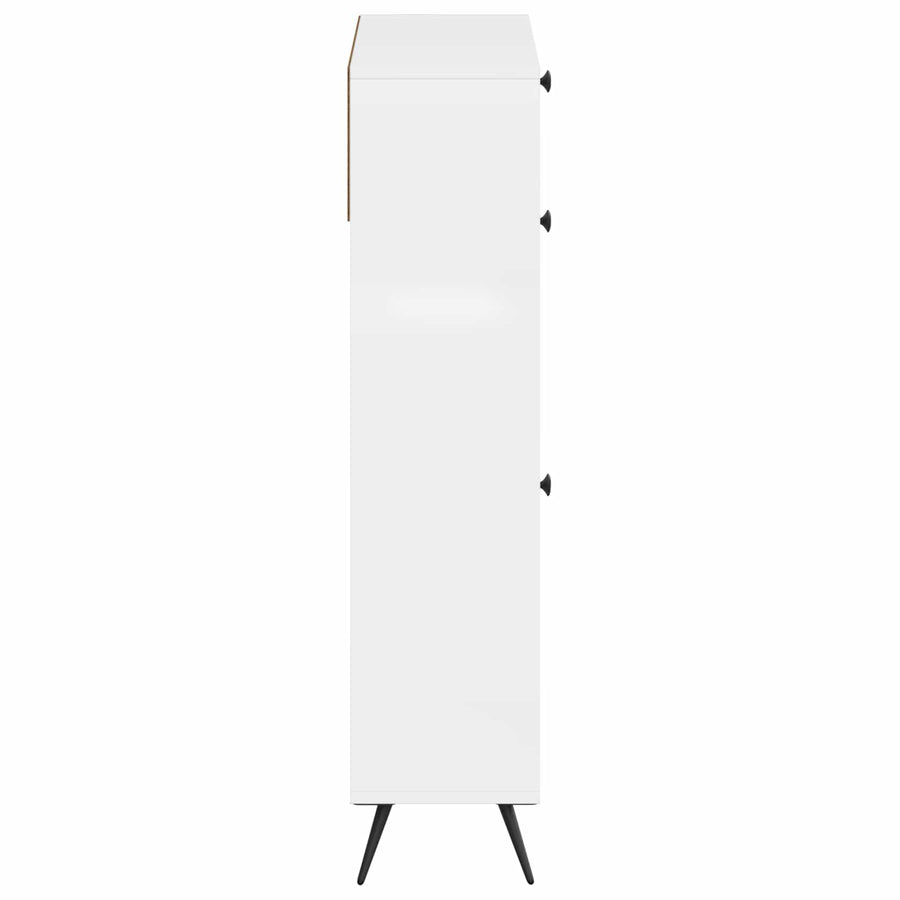 Schoenenkast BREDA 78 x 24 x 103 cm Bewerkt hout Hoogglans Wit