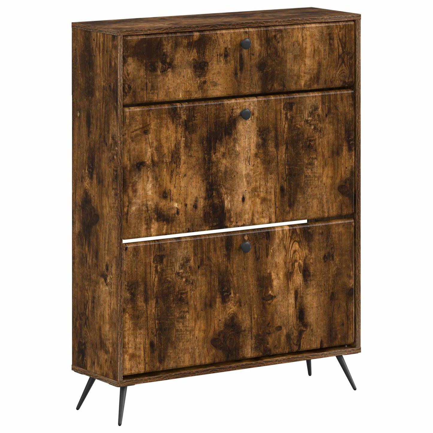 Schoenenkast BREDA 78 x 24 x 103 cm Bewerkt hout Gerookt eiken