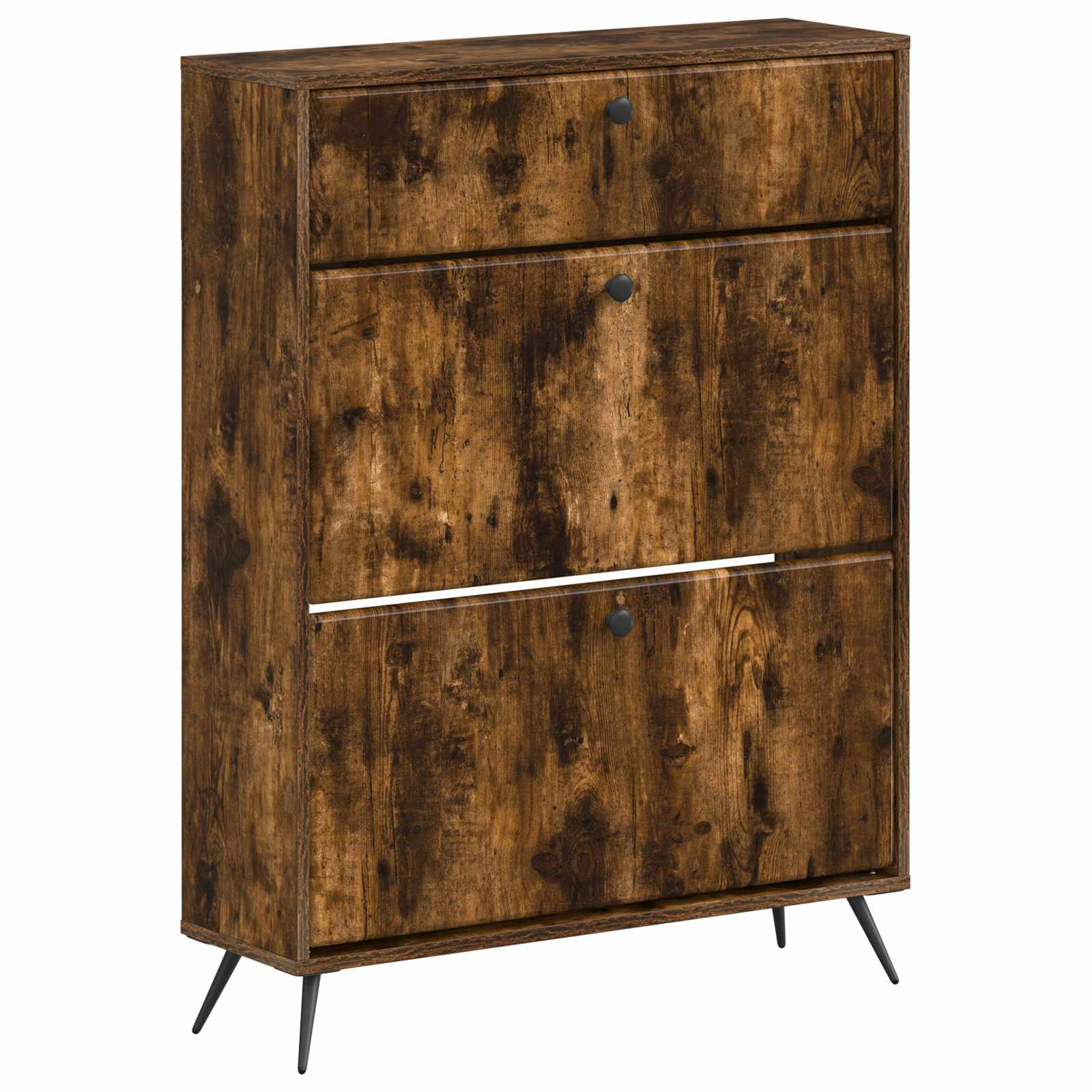 Schoenenkast BREDA 78 x 24 x 103 cm Bewerkt hout Gerookt eiken