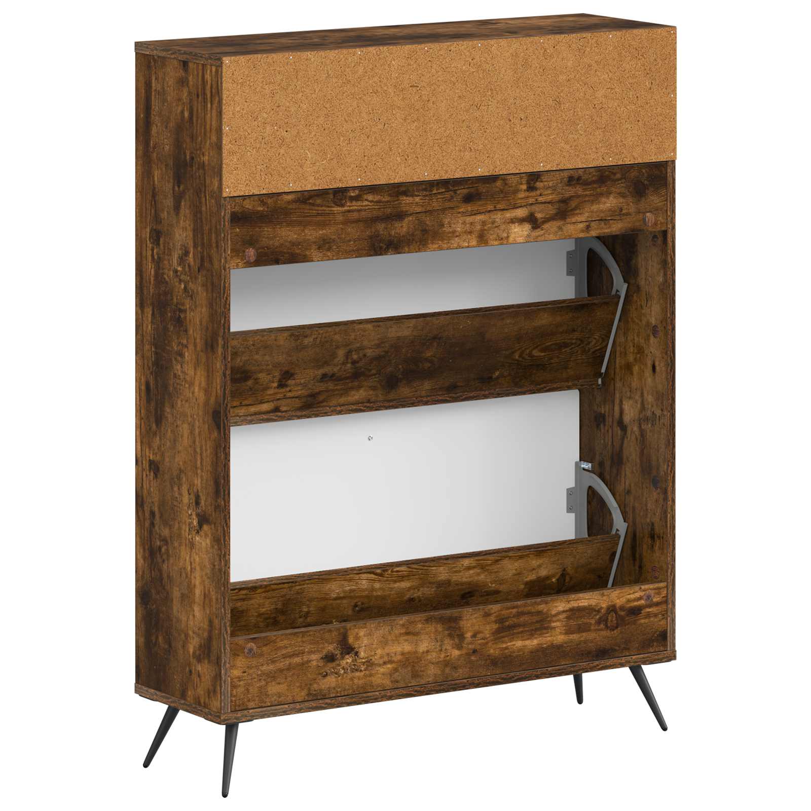 Schoenenkast BREDA 78 x 24 x 103 cm Bewerkt hout Gerookt eiken