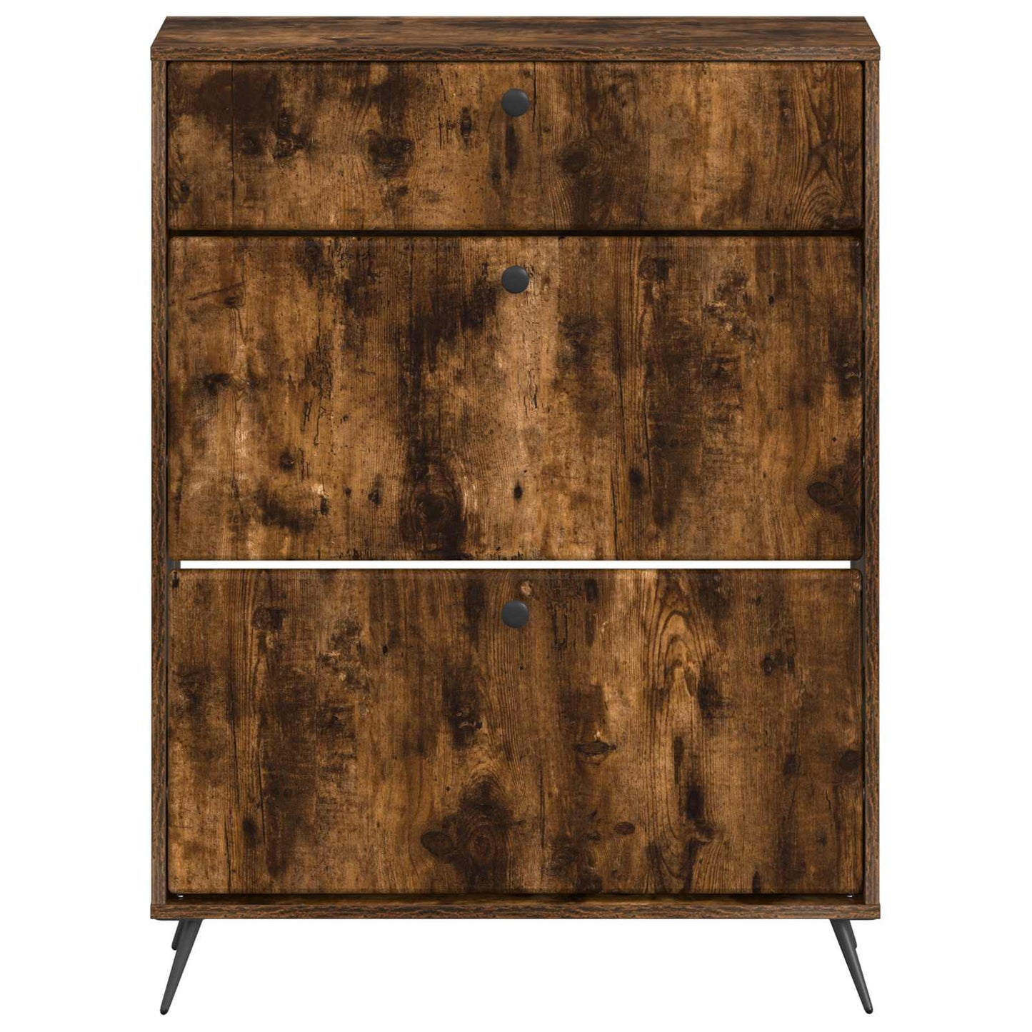 Schoenenkast BREDA 78 x 24 x 103 cm Bewerkt hout Gerookt eiken