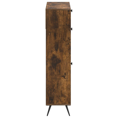 Schoenenkast BREDA 78 x 24 x 103 cm Bewerkt hout Gerookt eiken
