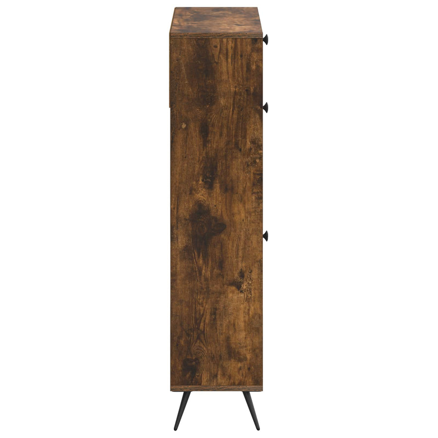 Schoenenkast BREDA 78 x 24 x 103 cm Bewerkt hout Gerookt eiken