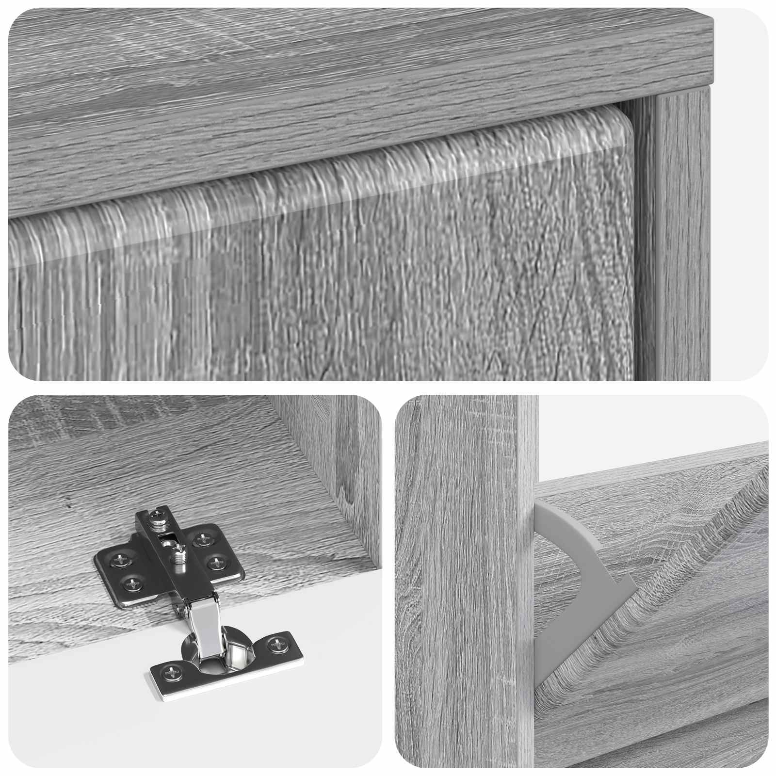 Schoenenkast BREDA 78 x 24 x 103 cm Bewerkt hout Grijs Sonoma