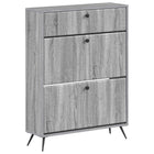 Schoenenkast 78x24x103 cm bewerkt hout grijs
