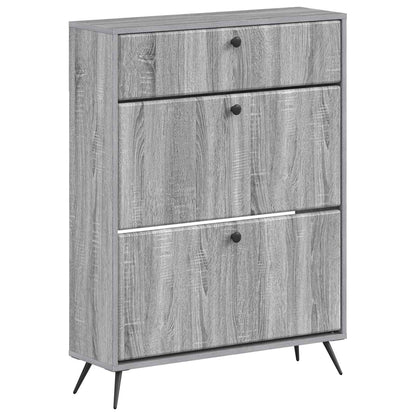 Schoenenkast BREDA 78 x 24 x 103 cm Bewerkt hout Grijs Sonoma