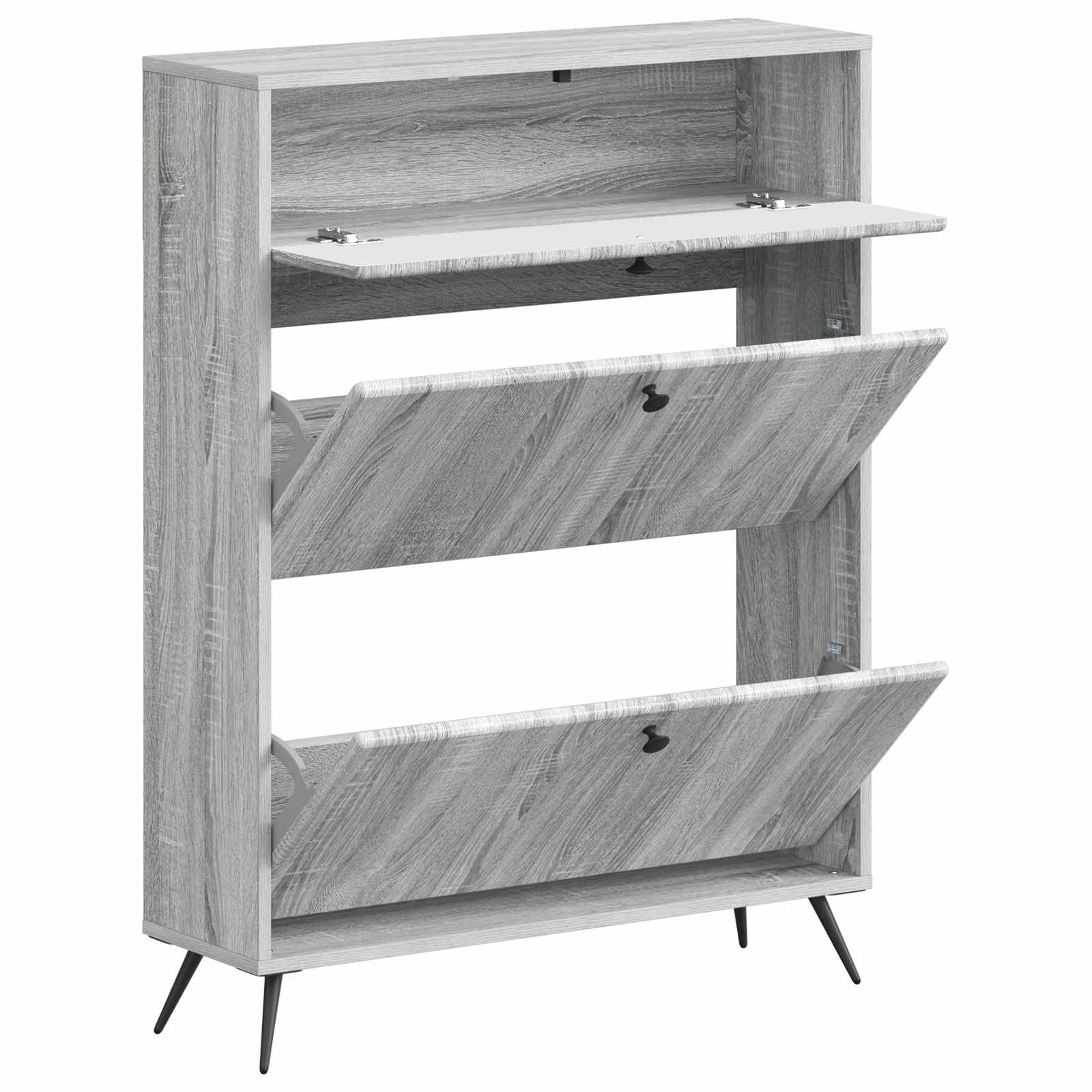 Schoenenkast BREDA 78 x 24 x 103 cm Bewerkt hout Grijs Sonoma