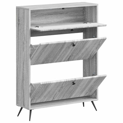 Schoenenkast BREDA 78 x 24 x 103 cm Bewerkt hout Grijs Sonoma