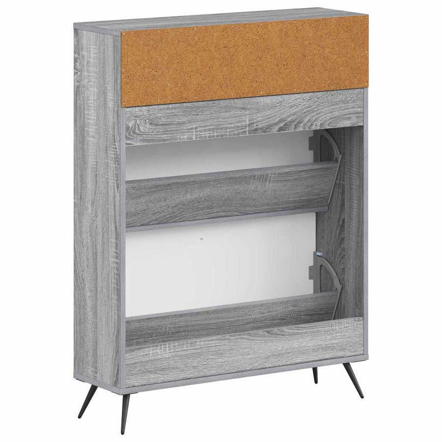 Schoenenkast BREDA 78 x 24 x 103 cm Bewerkt hout Grijs Sonoma