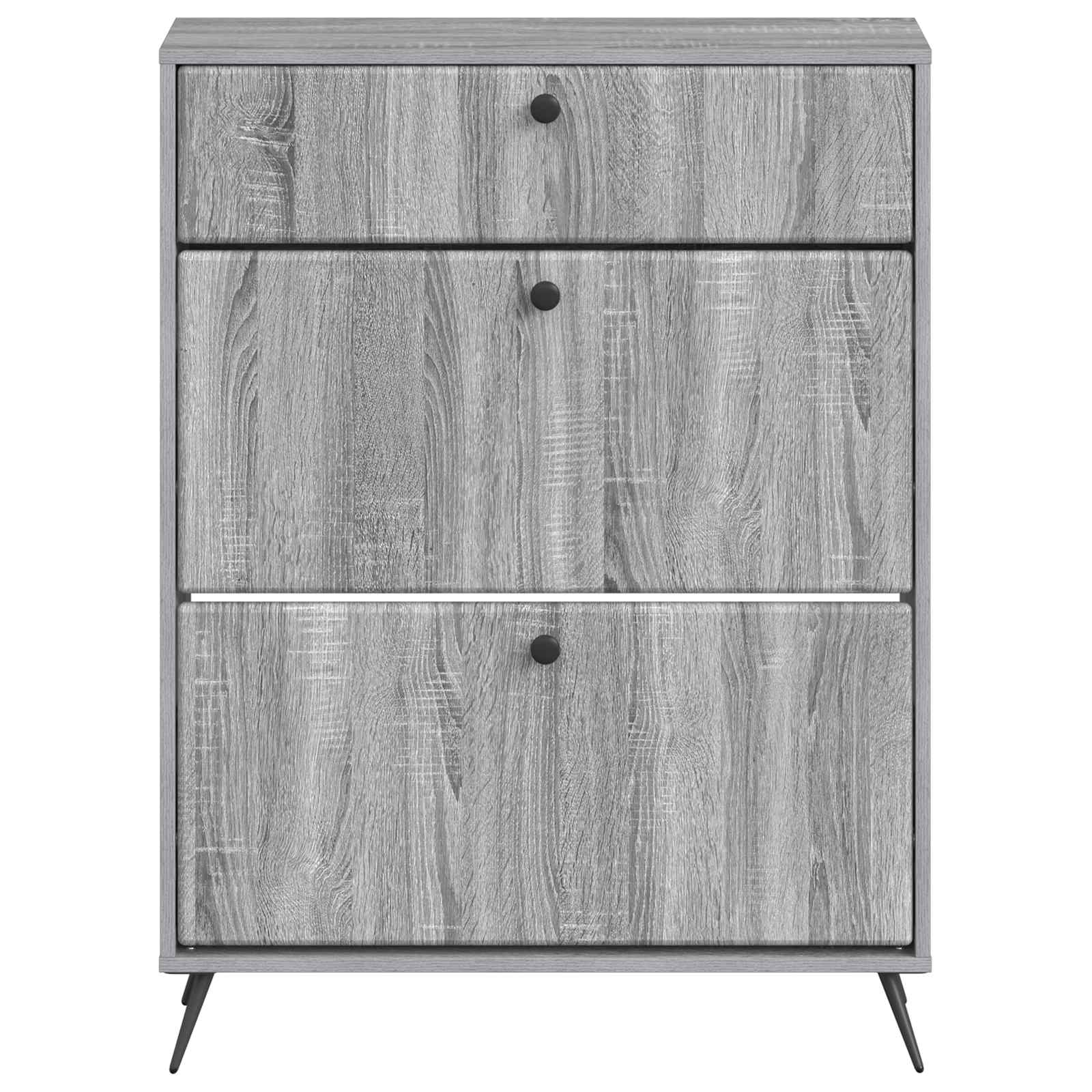 Schoenenkast BREDA 78 x 24 x 103 cm Bewerkt hout Grijs Sonoma
