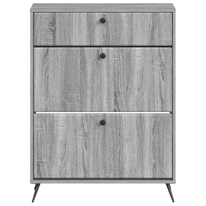 Schoenenkast BREDA 78 x 24 x 103 cm Bewerkt hout Grijs Sonoma