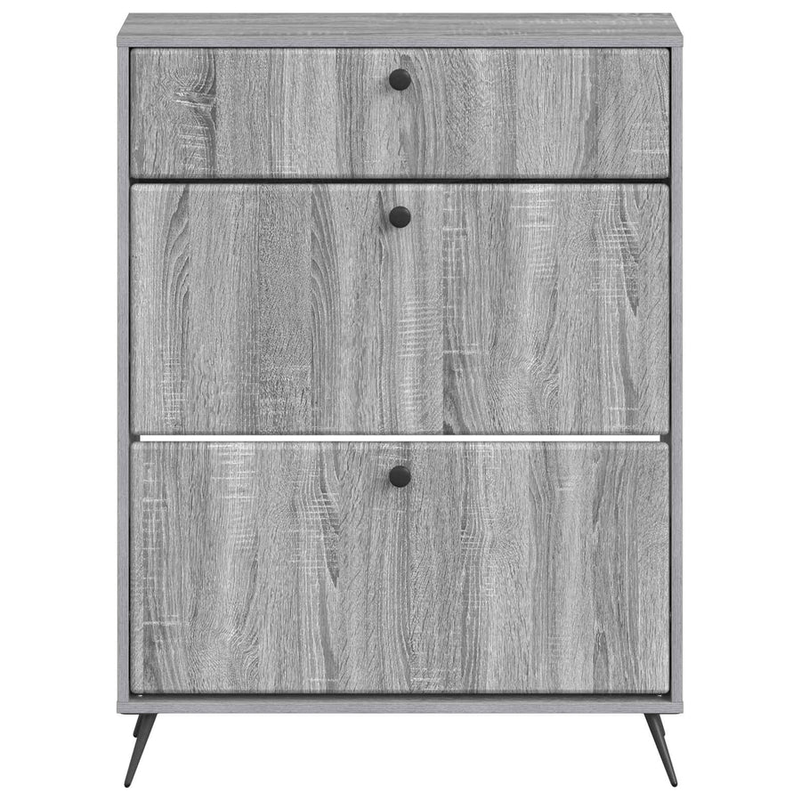 Schoenenkast BREDA 78 x 24 x 103 cm Bewerkt hout Grijs Sonoma