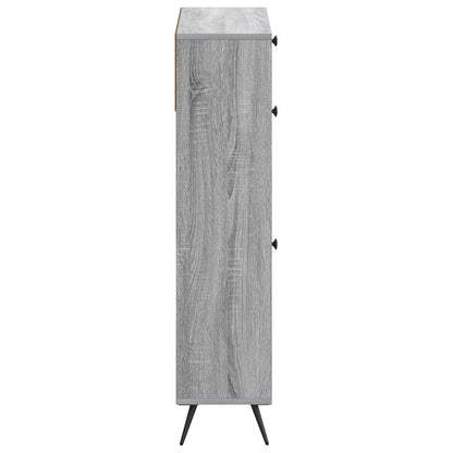 Schoenenkast BREDA 78 x 24 x 103 cm Bewerkt hout Grijs Sonoma