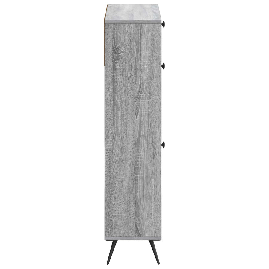 Schoenenkast BREDA 78 x 24 x 103 cm Bewerkt hout Grijs Sonoma