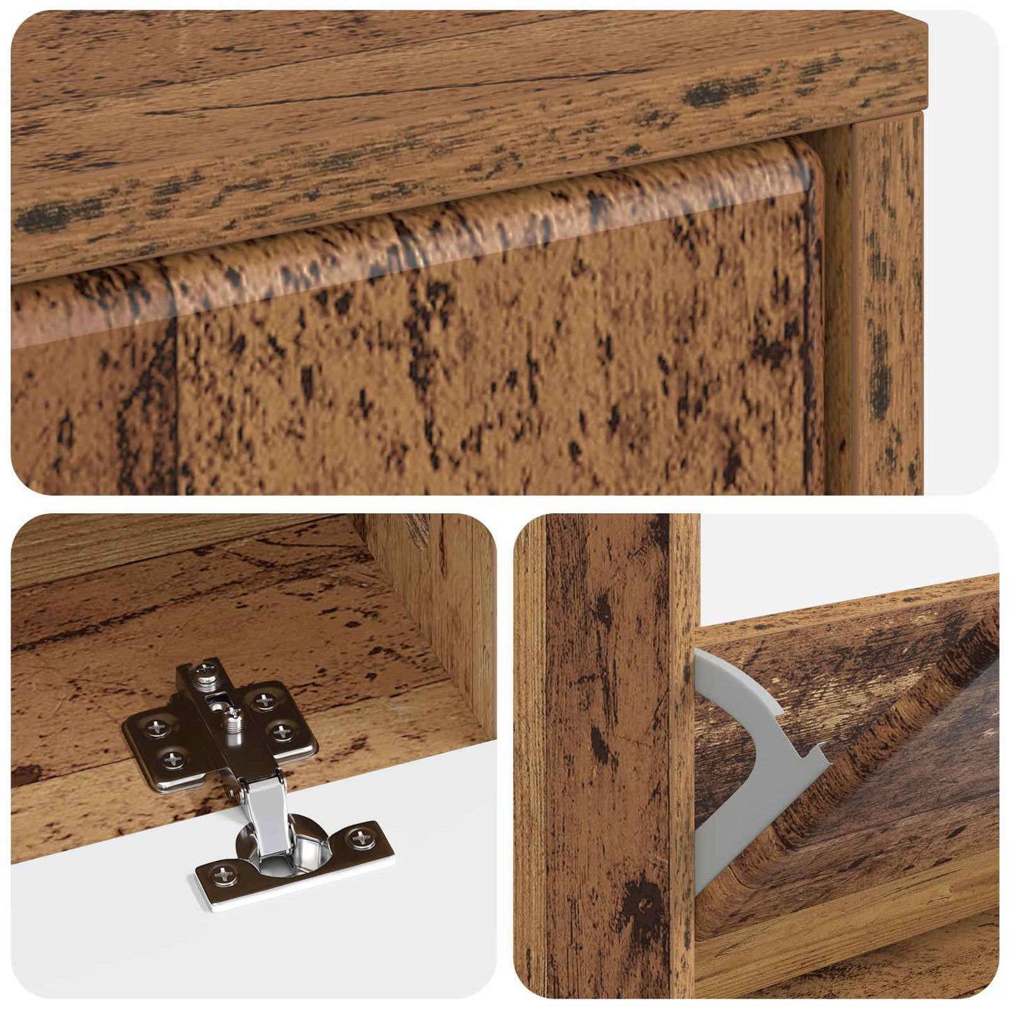 Schoenenkast BREDA 78 x 24 x 103 cm Bewerkt hout Oud hout