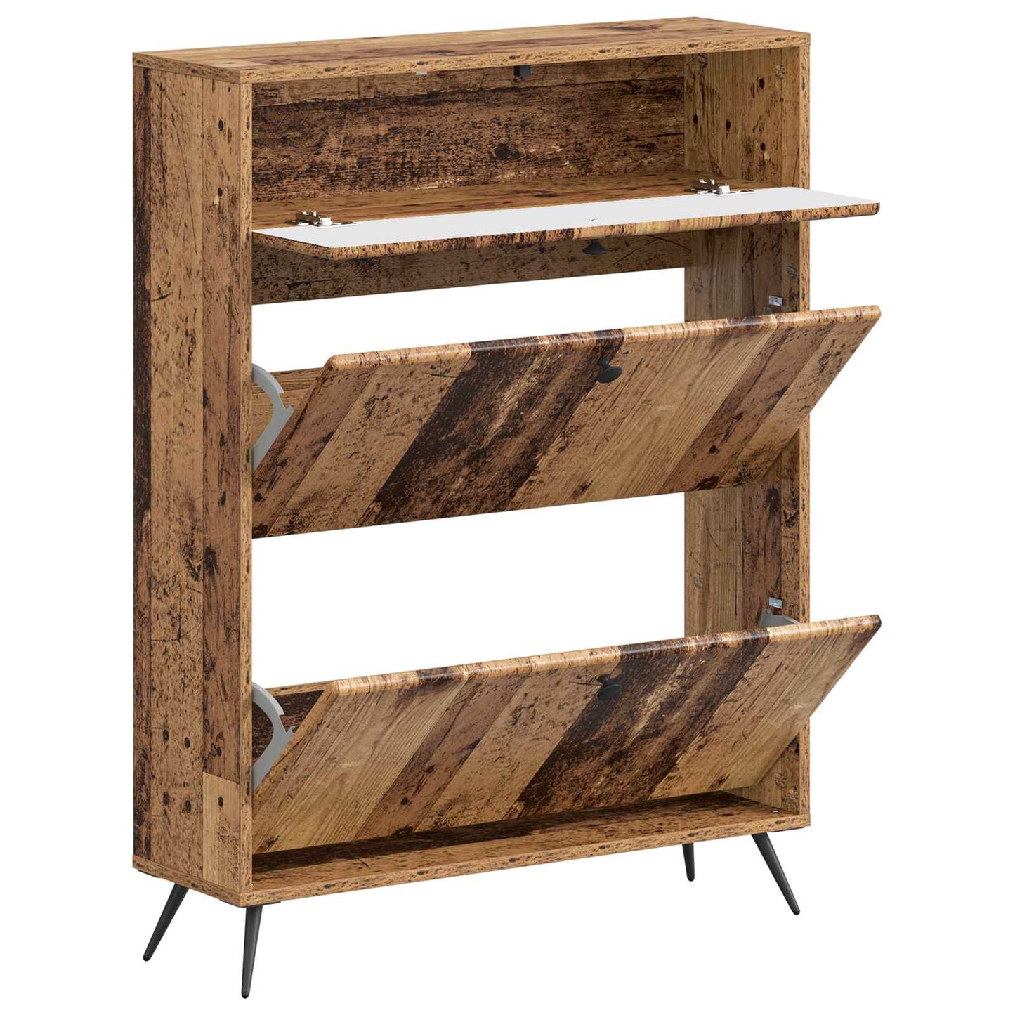 Schoenenkast BREDA 78 x 24 x 103 cm Bewerkt hout Oud hout