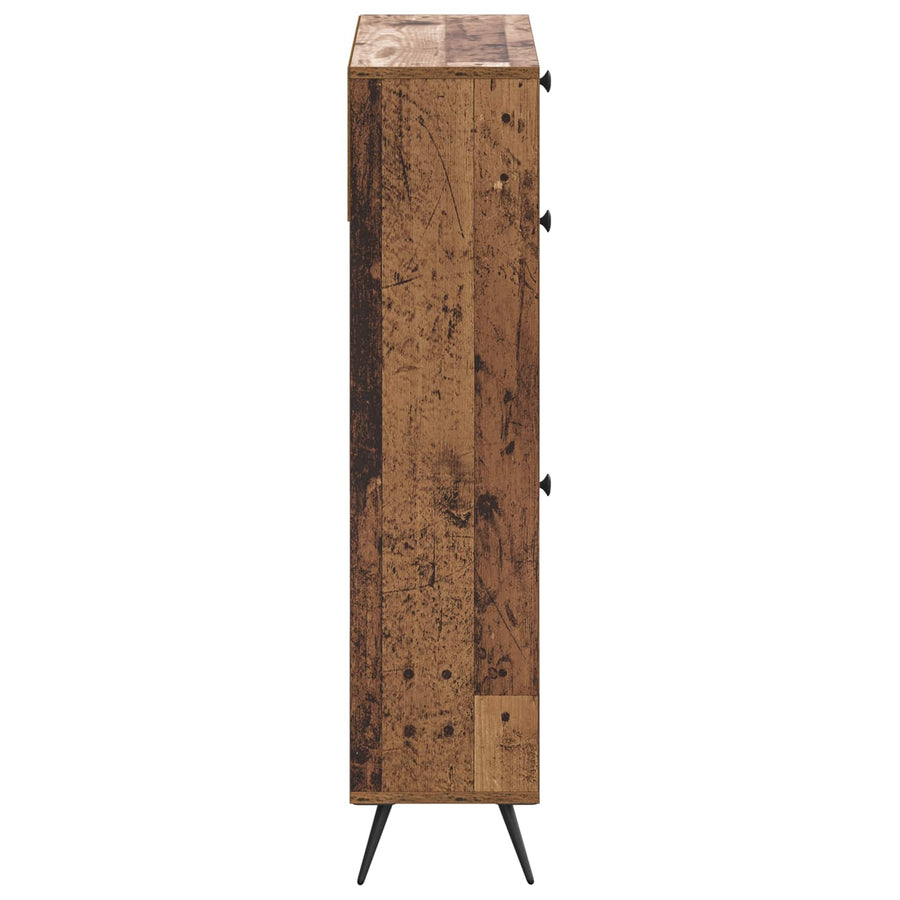 Schoenenkast BREDA 78 x 24 x 103 cm Bewerkt hout Oud hout