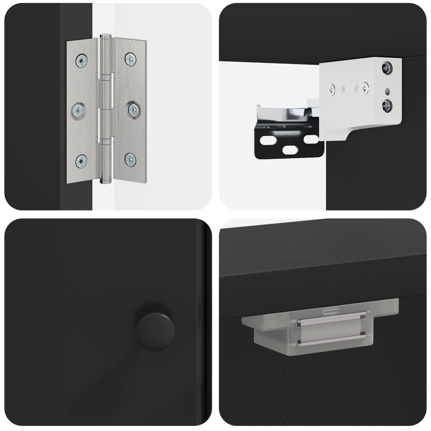 Dartbord Kabinet BREDA Zwart 52,5 x 10,5 x 53,5 cm Bewerkt hout